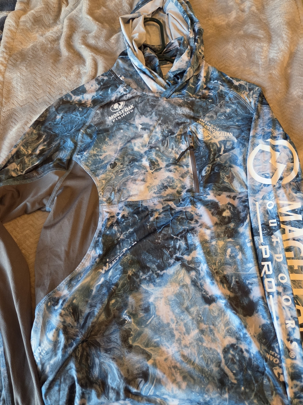 Magellan Outdoors Blue Marble Camo Hooded Performance Pullover